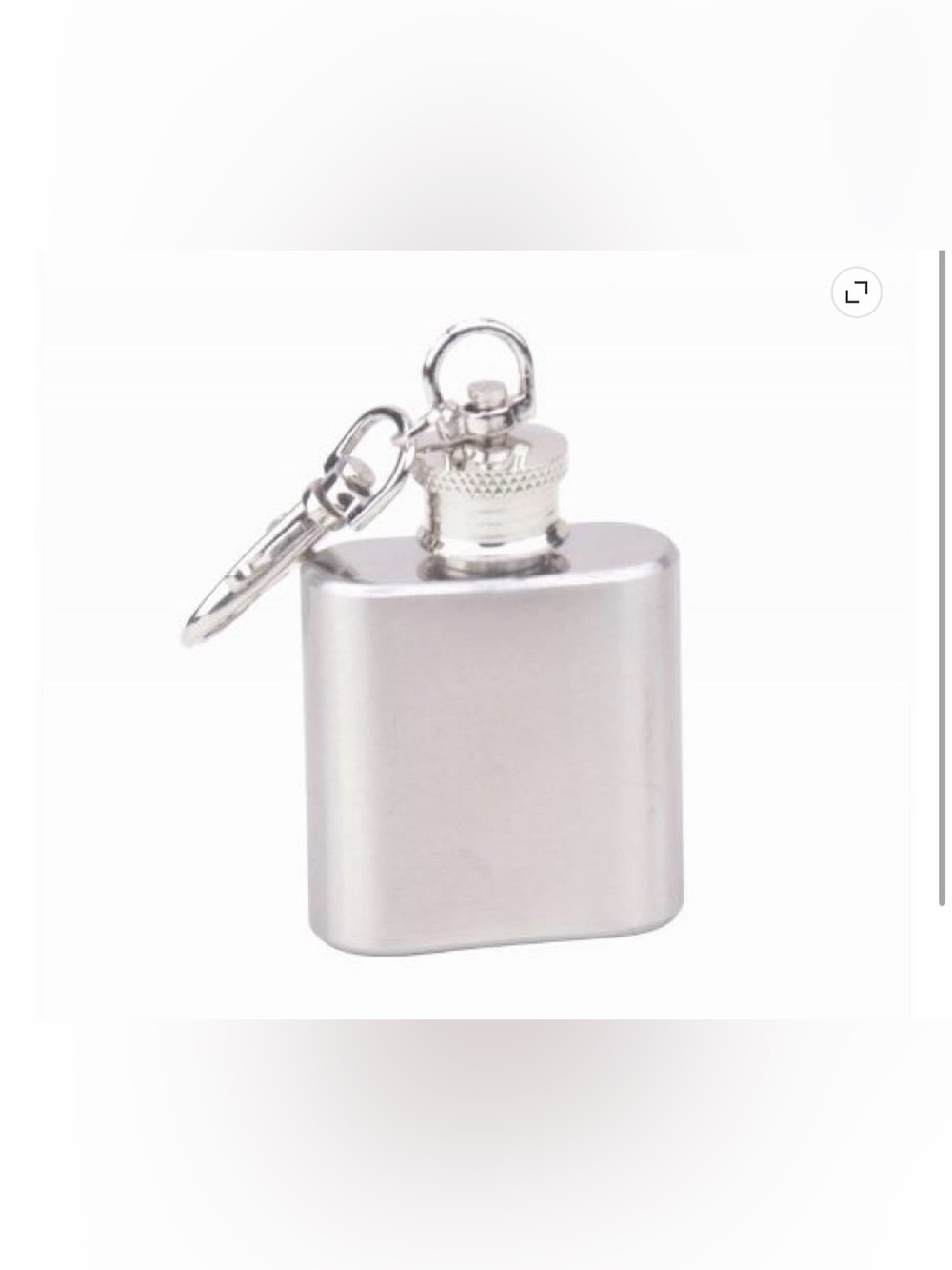 DCI Mini Keychain Flask with Clip Silver